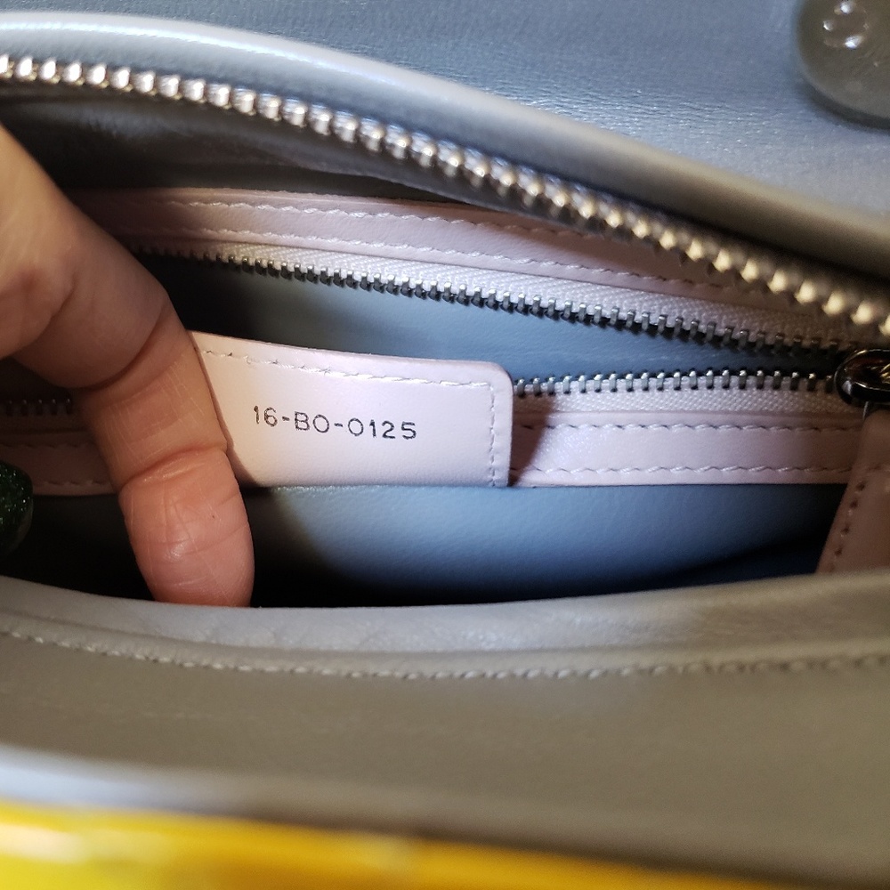 LADY DIOR 3 COLOR yellow pink greyMEDIUM BAG - Picture 6 of 8